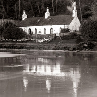 Llanbedrog cottage, reflection, wales