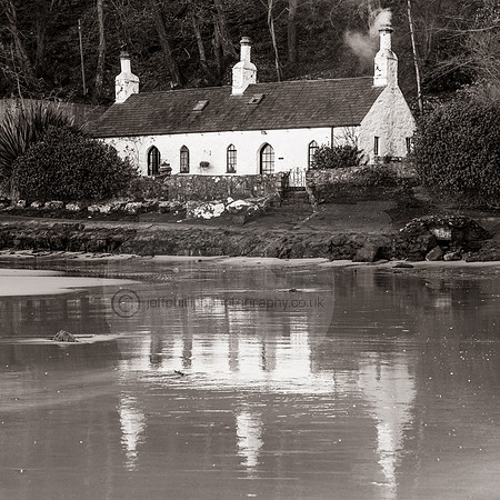 Llanbedrog cottage, reflection, wales