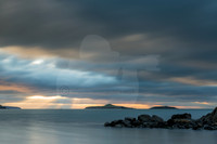 porth meudwy, beach, sunrise, wales